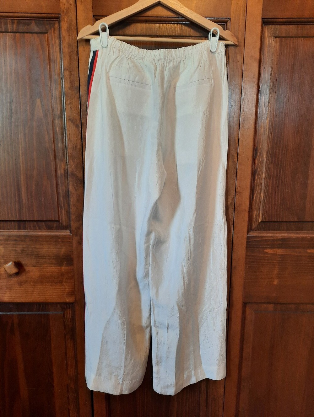 🛍NWT J. Crew Stratus Side-Stripe Ivory Textured Stain Pull-on Track Pant Size 4 - Picture 11 of 16